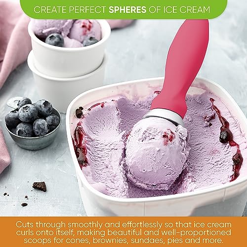 Heavy Duty Metal Ice Cream Scoop with Comfortable Handle