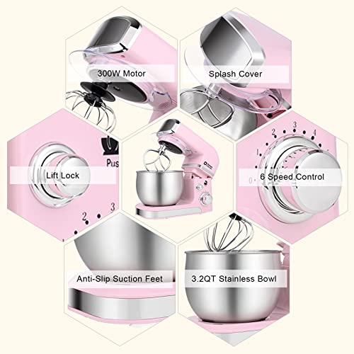 Stand Mixer 3.2Qt Small Electric Food Mixer