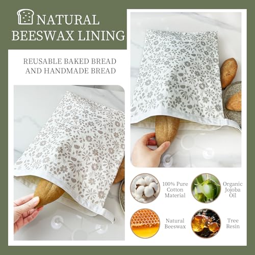Bread Bags Reusable Beeswax Bread Bags for Sourdough