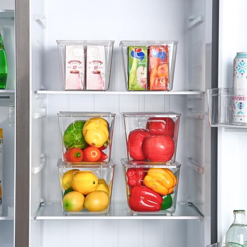1 Pack Clear Stackable Storage Bins with Lids and Handles