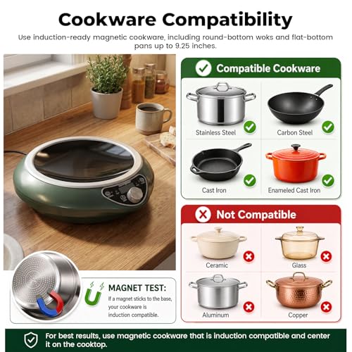 1700W Concave Induction Wok Burner