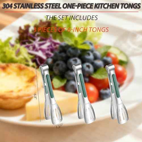 Stainless Steel Kitchen Tong Set (3 Count)