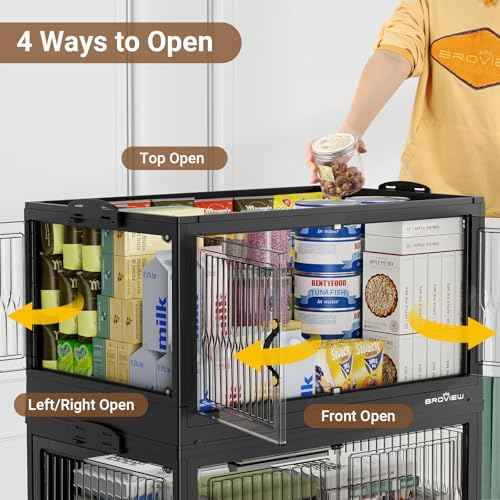 120Gal Stackable Storage Bins with Lids Foldable Boxes (4 Count)