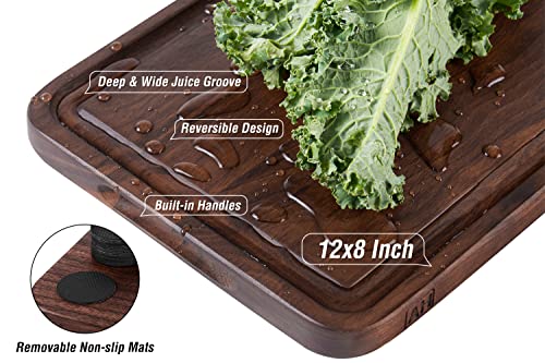 Walnut Wood Cutting Board for Kitchen 12x8 in Wooden Chopping Board
