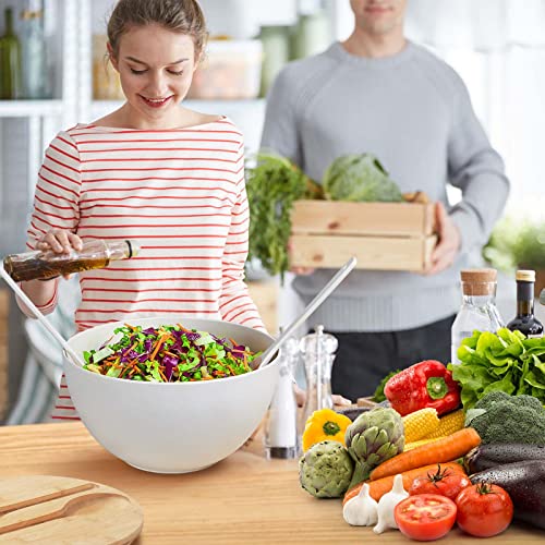 11.3" Extra Large Salad Serving Bowl Set with Wooden Lid&Utensils (208 Count)