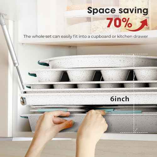 11-Piece Non-Toxic Bakeware Set – Nonstick, Stackable & Oven Safe Pans set