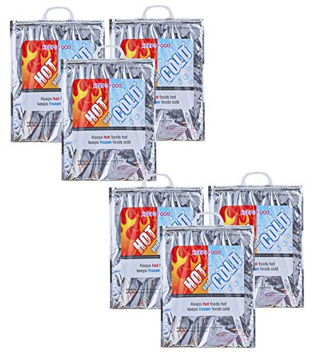 Hot and Cold Insulated Bags for Food Delivery (6 Count)