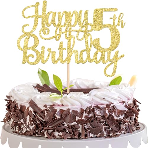 1 PCS Happy 5th Birthday Cake Topper