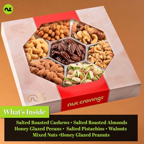 Mixed Nuts Gift Basket in Red Gold Box (16 Ounce)