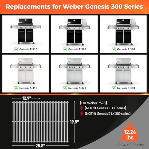 19.5" Grill Grates for Weber Genesis 300 Series