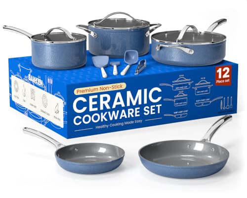 Bakken 12 Piece Ceramic Cookware Set (8 Count)