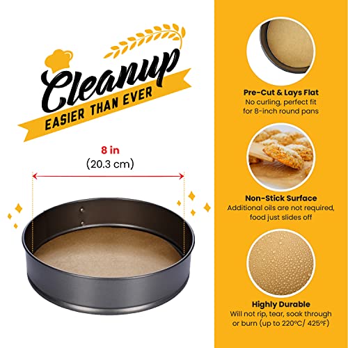 8" Parchment Paper Rounds for Baking (220 Count)