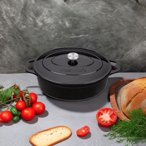 9.3 Qt Oval Enameled Cast Iron Dutch Oven with Lid