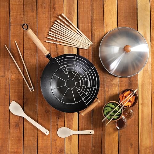 22-9938, Pro Chef 14 Inch 10 Piece Excalibur Non-Stick Wok Set
