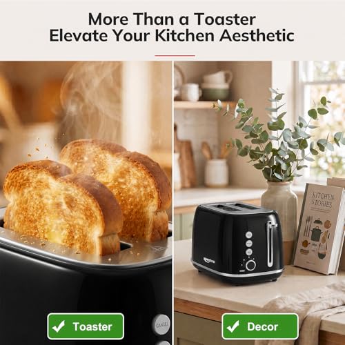 2 Slice Retro Stainless Steel Toaster with Bagel
