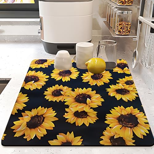 Sunflower Dish Drying Mat