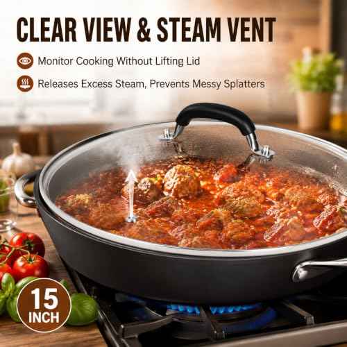 15 Inch Tempered Glass Lid for Lodge Skillets