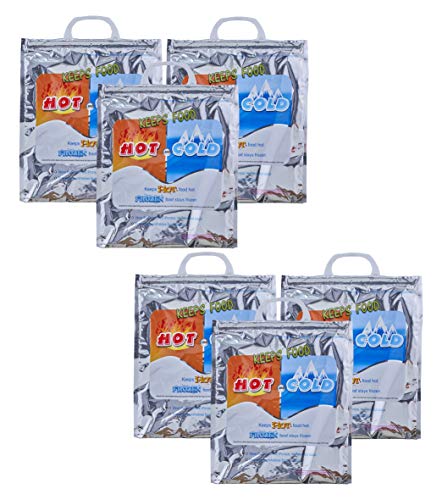 Hot and Cold Insulated Bags for Food Delivery (6 Count)