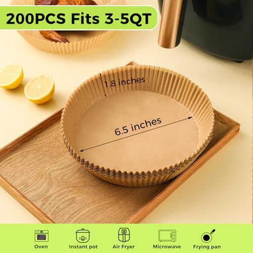 6.5In Round Disposable Air Fryer Liners 200PCS for Gourmia