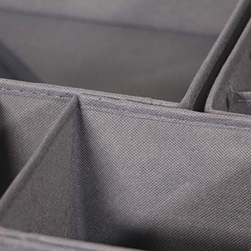 12 Pack Foldable Cloth Storage Box Closet Dresser Drawer Organizer Fabric Baskets Bins Containers Divider for Baby Clothes Underwear Bras Socks Lingerie Clothing (12 Count)