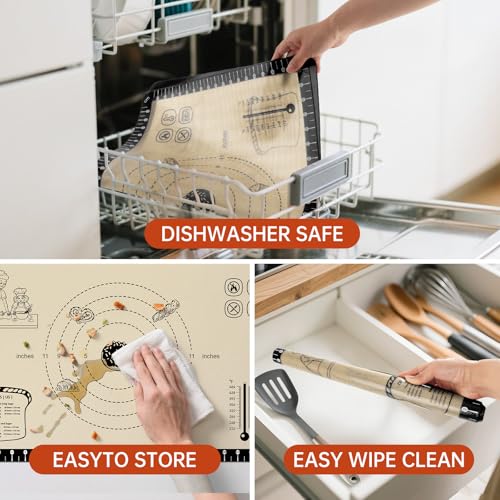 Extra Thick Silicone Baking Mat with 10 Easy Recipes