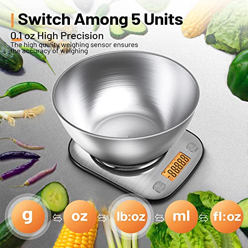 Food Kitchen Scale Digital Weight Grams and Oz 11lb