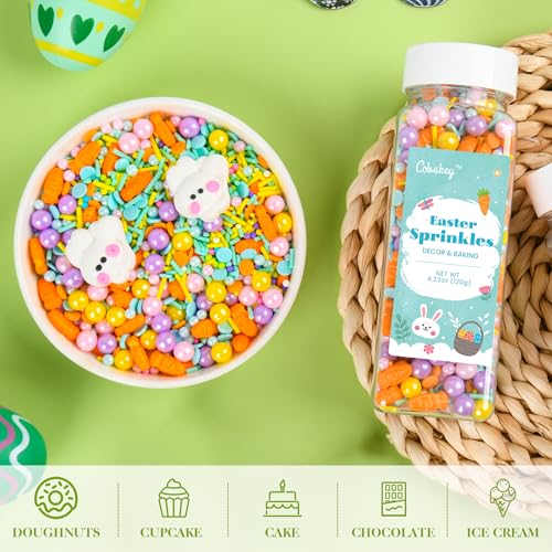 Easter Sprinkles for Cookies 4.23 Ounce Carrot Sprinkles for Baking Rabbit Toppers Perfect for Easter Cake Decorations