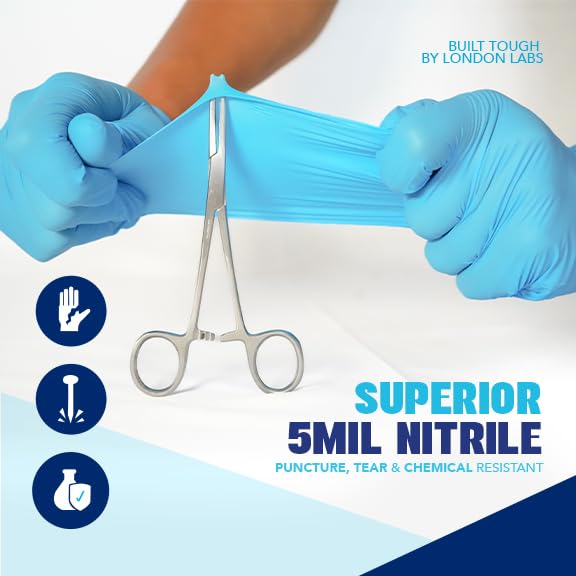 Sky Blue 5 Mil Nitrile Exam Gloves Disposable Latex Free