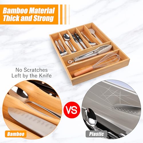 Bamboo Silverware Drawer Organizer