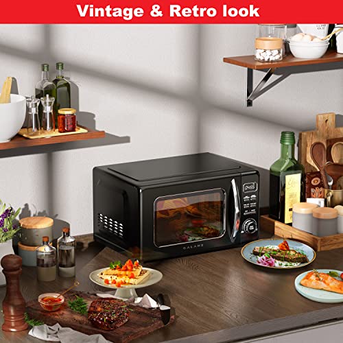 GLCMKZ09BKR09 Retro Countertop Microwave Oven with Auto Cook & Reheat