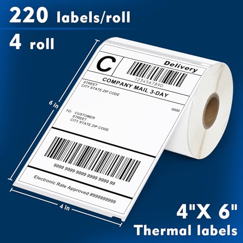 L LIKED 880 4"x 6" Thermal Shipping Labels Replacement for DYMO 1744907 (880 Count)