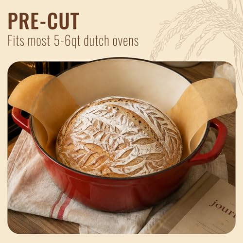 8" Round Sourdough Bread Sling for Dutch Oven 50 Sheets (50 Count)