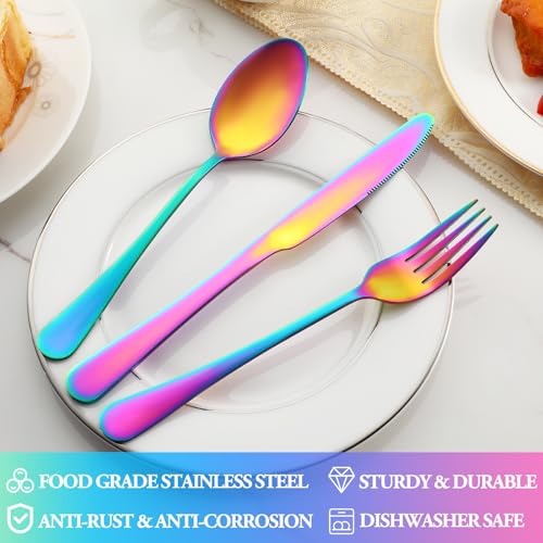 20 Pcs Rainbow Silverware Set Service for 4 (20 Count)
