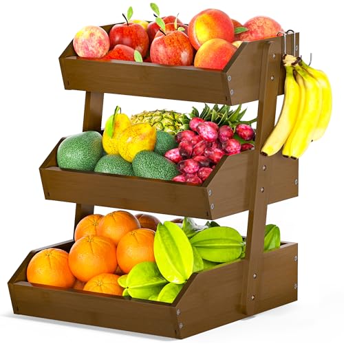 Bamboo Fruit Basket for Kitchen