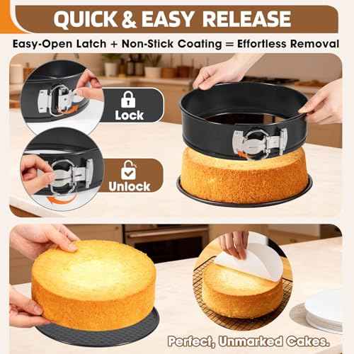 9 Inch Springform Pan Leakproof Nonstick Cheesecake Pan with Protector