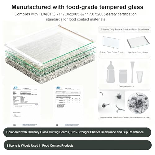 Glass Cutting Boards for Kitchen (2 Count)