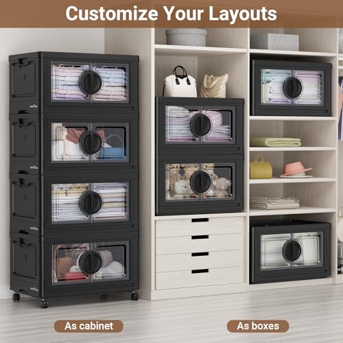 480Qt Lockable Stackable Storage Bins with Lids (4 Count)