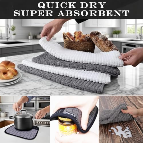Oven Mitts and Pot Holders Sets 6pcs (6 Count)