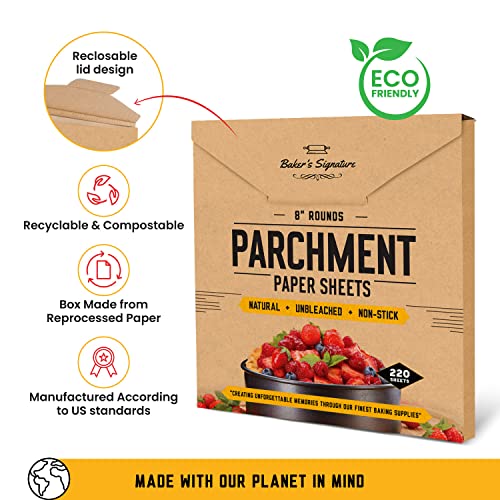 8" Parchment Paper Rounds for Baking (220 Count)