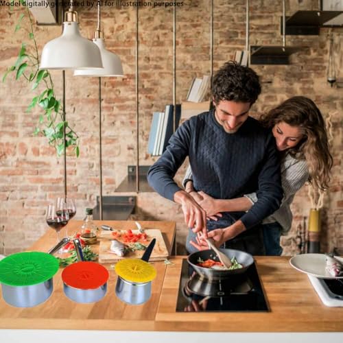 7 Pack Silicone Lids Microwave Splatter Cover (7 Count)
