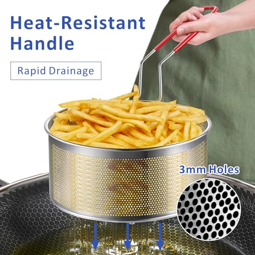 7 inch Deep Fryer Basket 304 Stainless Steel for Frying French Fries