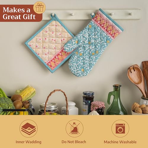 100% Cotton Oven Mitt & Pot Holder Set (2 Count)