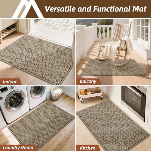 Dirt Trapper Door Mat 20"x32" Non Slip Washable Taupe (4.44 Sq Ft)