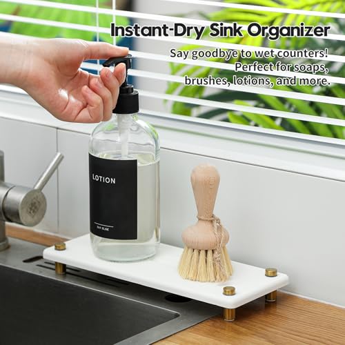 Water Absorbing Stone Sink Caddy Kitchen Sink Organizer Tray