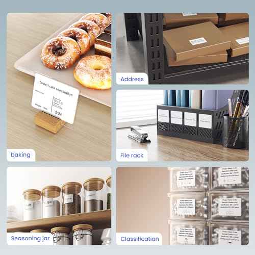 Thermal Label Maker Machine 221B Mini Portable Label Printer Thermal Labeling Printing Machine Sticker Bluetooth Label Printer Barcode Inkless Labelmaker for Price Logo Clothing
