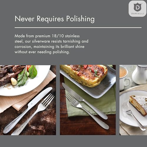 Hammered Silverware Set (8 Count)
