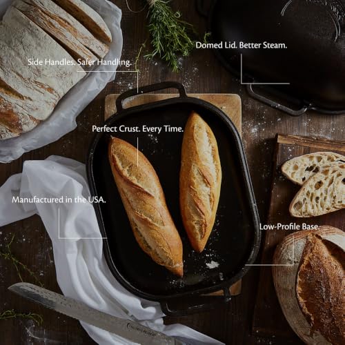 Challenger Bread Pan Cast Iron Loaf Pan with Lid + Care Kit for Artisan Sourdough and Homemade Bread Baking