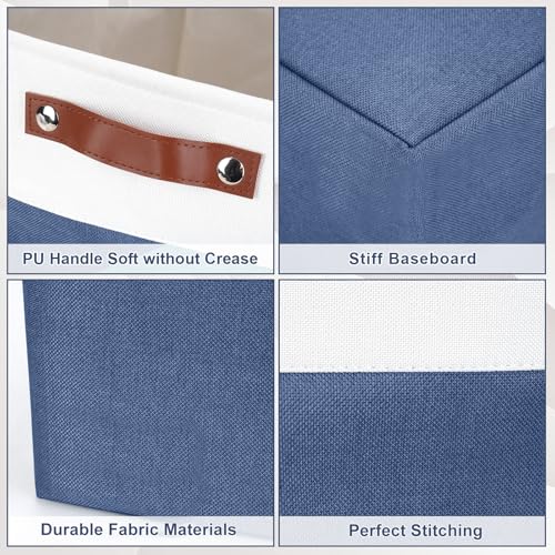 Storage Bins Large Fabric Storage Baskets for Shelves 3 Pack (3 Count)