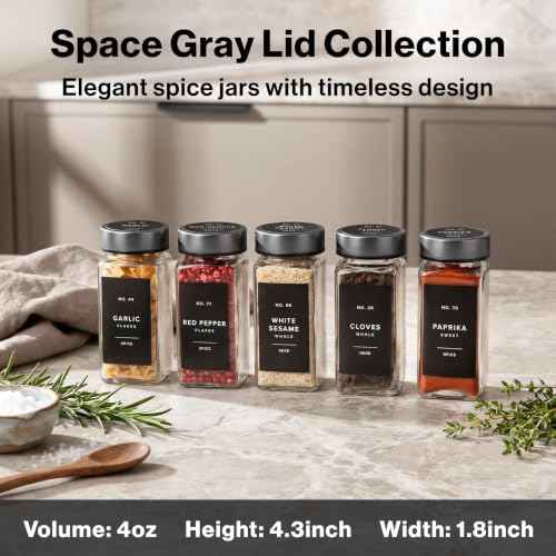 Glass Spice Jars with Label (24 Count)