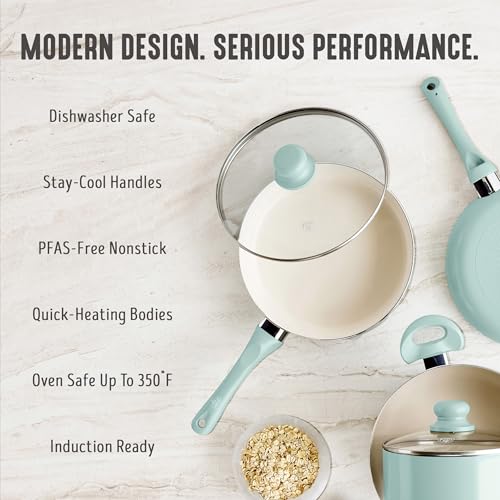 2QT Ceramic Nonstick Saucepan with Lid
